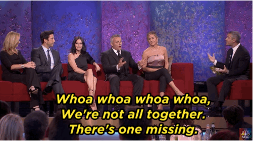 The Friends cast gave a special shout-out to Matthew Perry, who couldn't make it because he’s currently rehearsing for his play The End of Longing in London.
