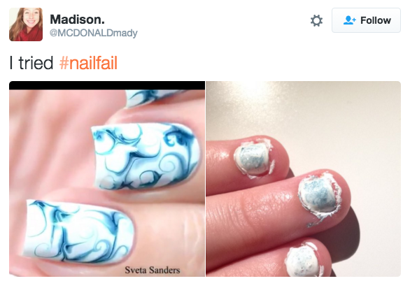 When you try with all your might to attempt some ~cool nail art~ and it doesn't quite go to plan.