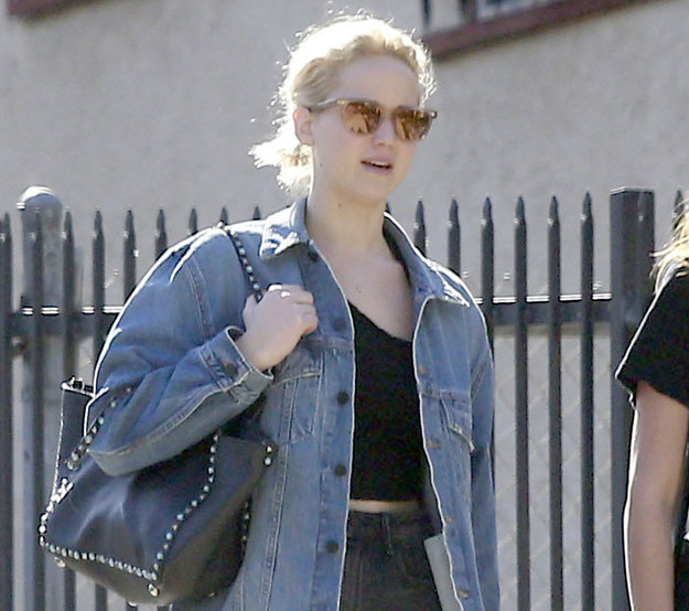 Jennifer Lawrence was out and about in Los Angeles, wearing a denim jacket.
