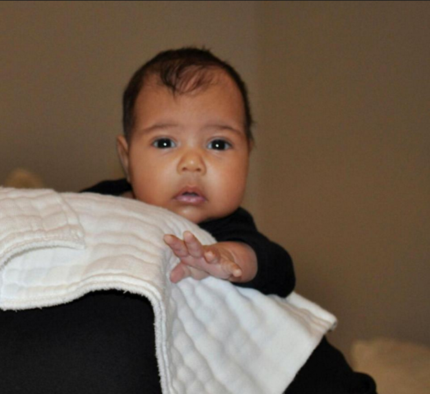 Kim and Kanye also waited two months to unveil North West to the world - and they actually look pretty similar in their debut photos.