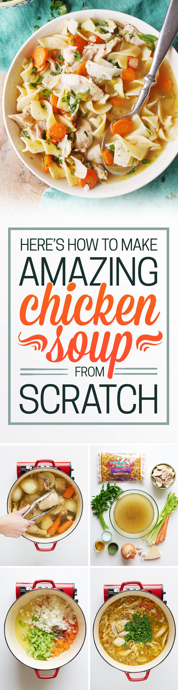 Have you ever wondered why your mom's homemade chicken soup tasted so delicious? I hate to break it to ya, but love wasn't the ~only~ reason it tasted so good. It was FROM SCRATCH.