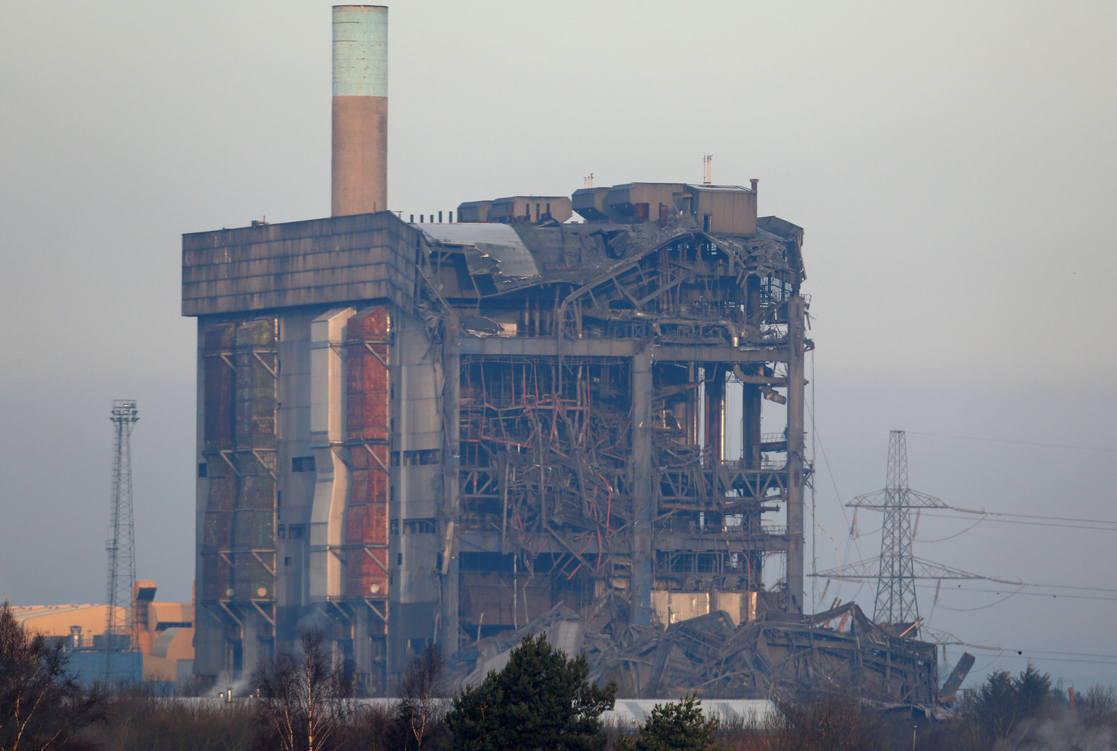 The scene after the building collapsed.