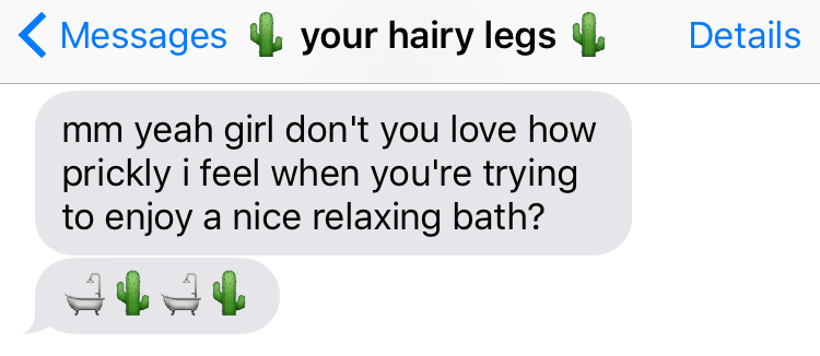 14 Messages Your Hairy Legs Are Dying  picture