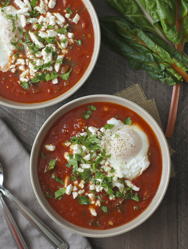 Shakshuka Soup With Swiss Chard