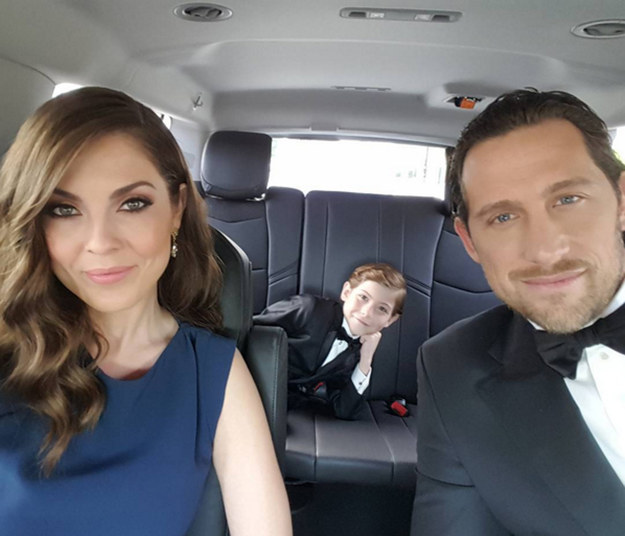 Here they are in the car on the way to the Oscars.