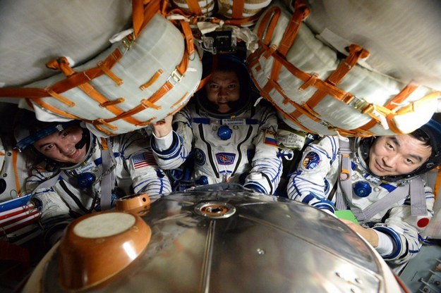 First, Kelly and Russian cosmonauts Mikhail Kornienko and Sergey Volkov will strap themselves in to a Soyuz spacecraft docked to the station.