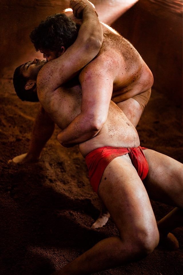 Image of A Open Wrestling competition in Indian style known as Kushti or  Dangal organised for the Tourists during the Dasara Festival at Mysuru in  Karnataka/India.-LB674477-Picxy