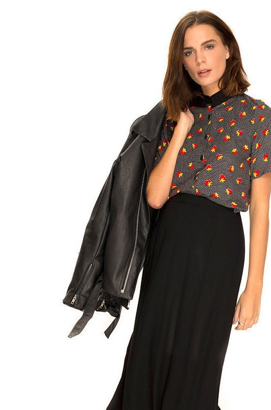 Oversize Shirt in Fruit Polka