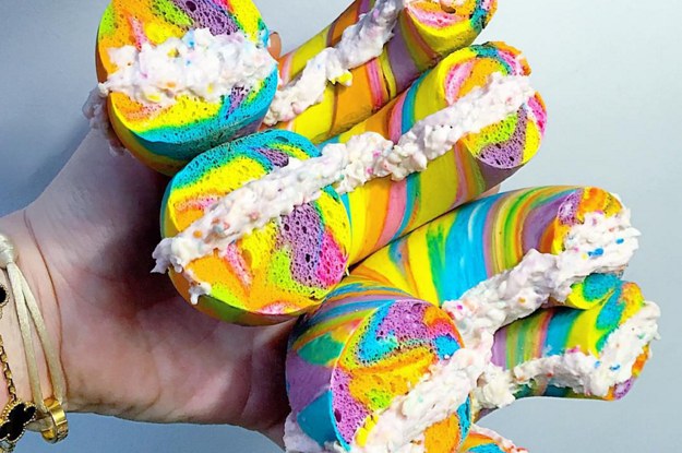Image result for rainbow bagels
