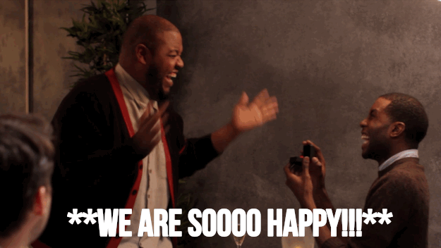 Like they're probably happy but also probably very aware of people looking at them.