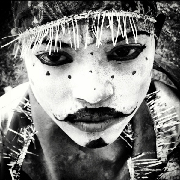 A child dresses up during the festival of Diwali.