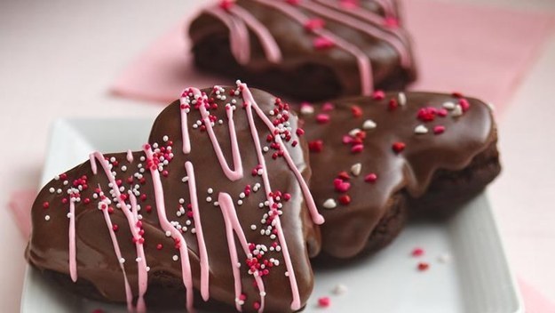 Glazed Brownie Hearts