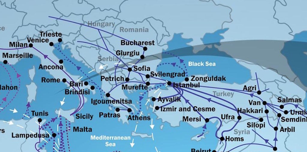 The routes refugees are using to enter Europe