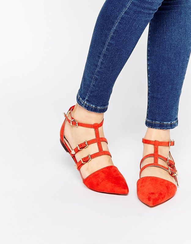 These colorful caged flats for $38.00.