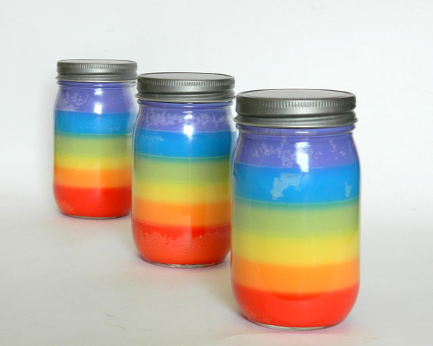 These layered soy candles.