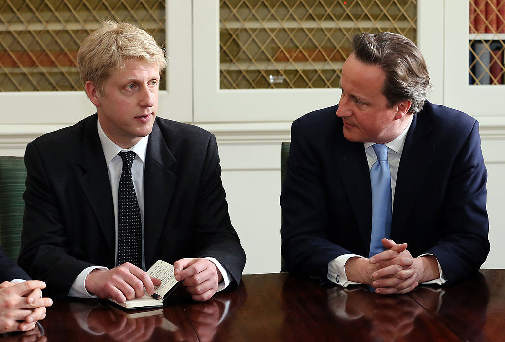 Jo Johnson, the science minister, with David Cameron.