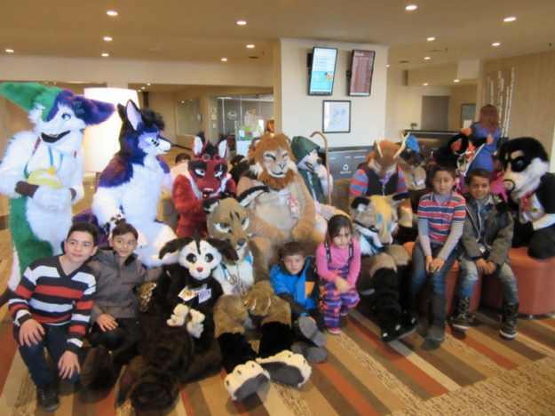 Based on the photos from furries in attendance, it seems like the refugee children had a nice time playing with them.