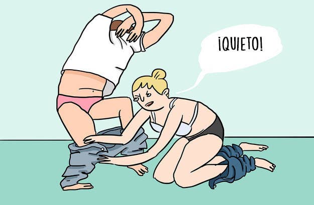 La sisa, botones, cremalleras, perneras... todas estas cosas resultan grandes desafíos ante una relación sexual romántica en la vida real. ¿Puede resultar atractivo tropezarse tanto? Lo descubrirás más pronto que tarde.