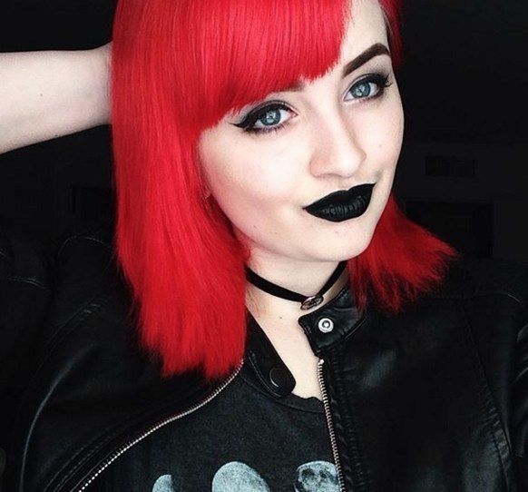 red hair black lipstick