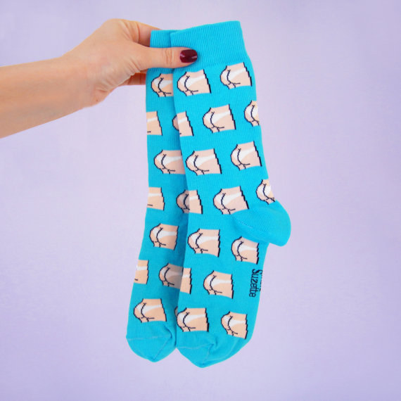 You've earned a treat. Here are some socks covered in butts.