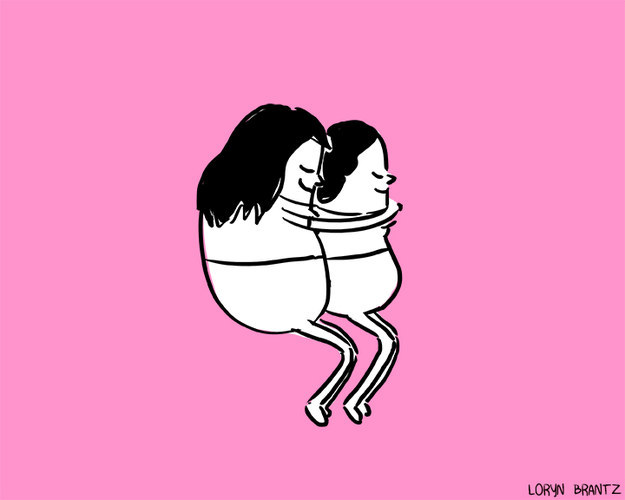 Humans often "cuddle," which is basically just a very long hug.