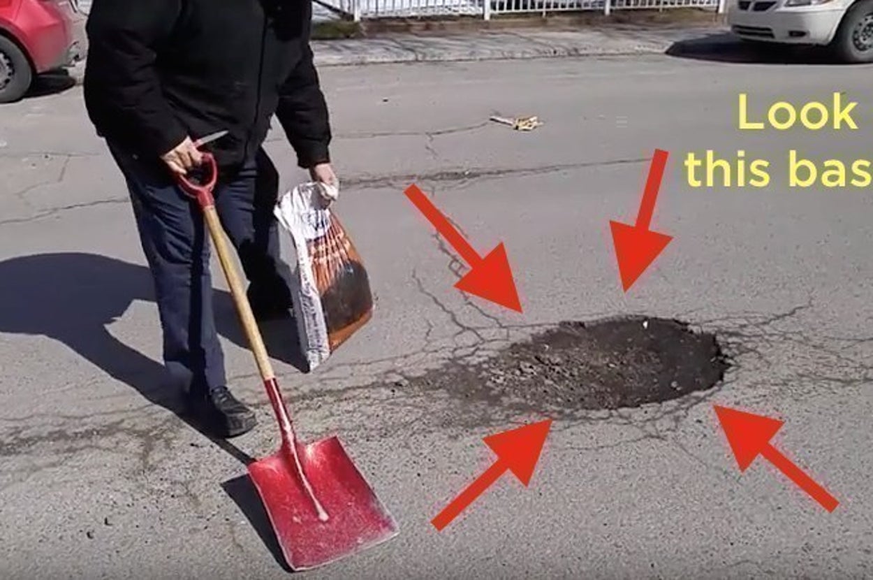 This Guy Angrily Filling A Pothole Himself Is Every Montrealer In Spring