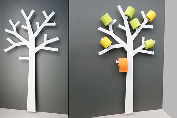 Resuelve el problema de almacenar el papel higiénico en un lugar feo con este hermoso soporte con forma de árbol.