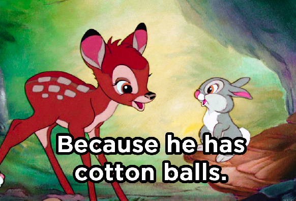 Why doesn’t Bambi’s friend Thumper make noise during sex?