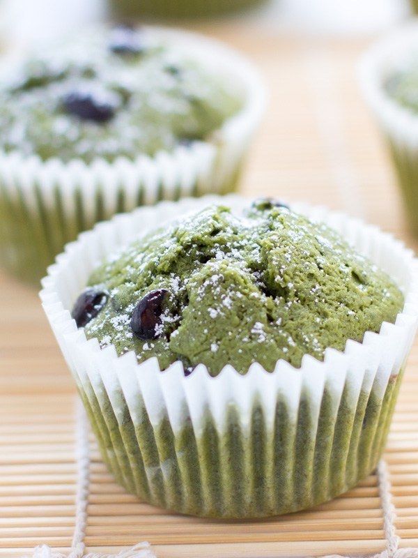 Matcha Green Tea Muffins With Kuromame