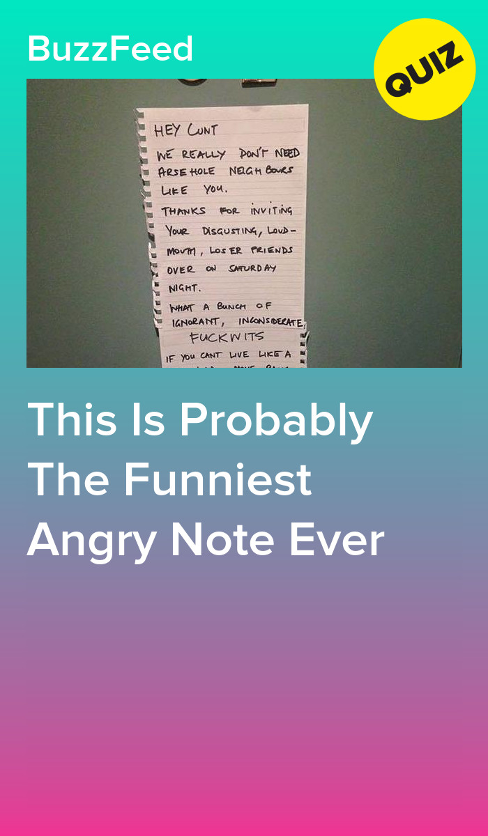 This Is Probably The Funniest Angry Note Ever
