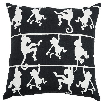 This throw pillow with swinging monkeys.