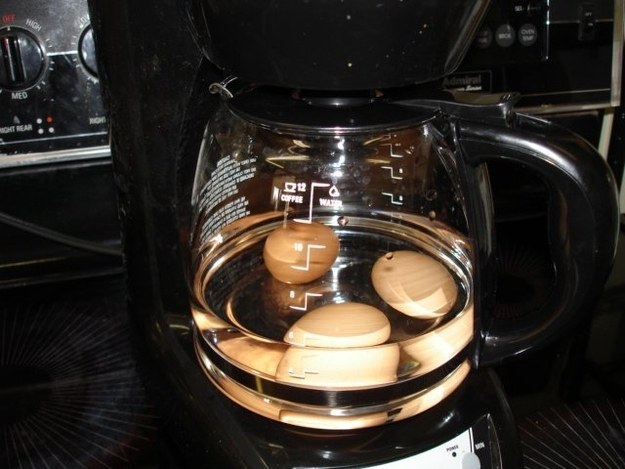 Make hard-boiled eggs in a coffeemaker: