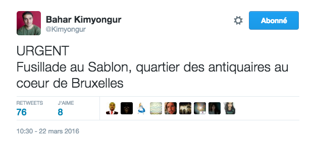 "URGENTE Tiroteo en Sablon, en el dentro histórico en el corazón de Bruselas"