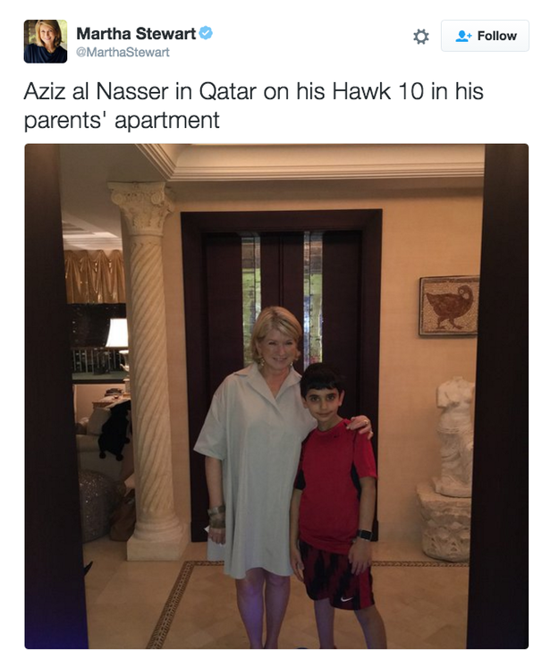 When she hung out with Aziz al Nasser, the son of former United Nations General Assembly President Nassir Abdulaziz Al-Nasser, she admired the hoverboard he was using.