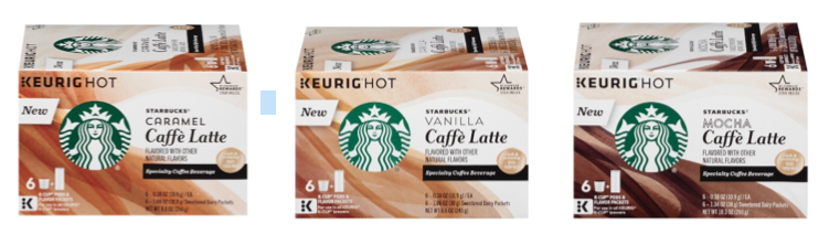 Starbucks latte hotsell k cups