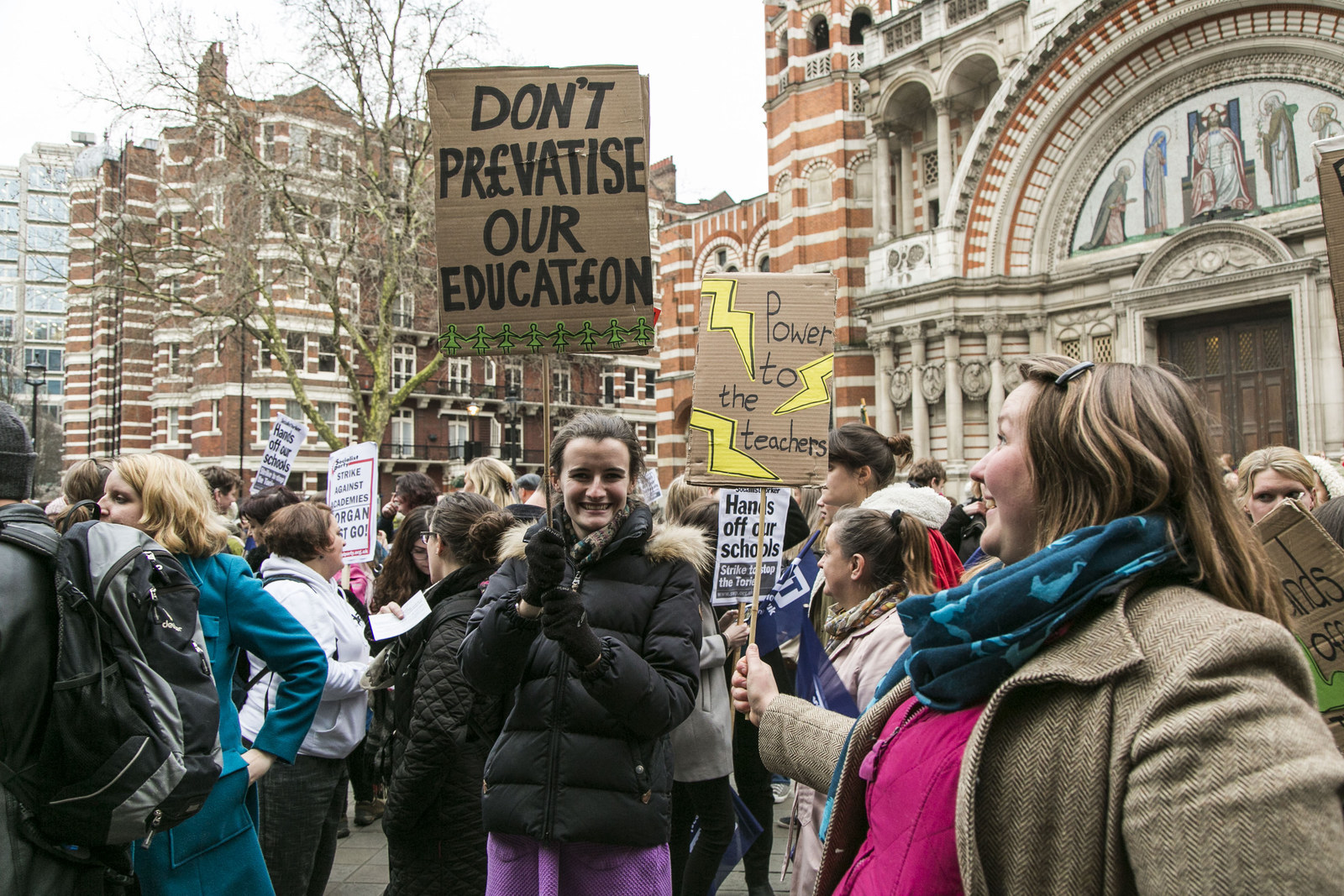 Protesters at a rally in central London.
