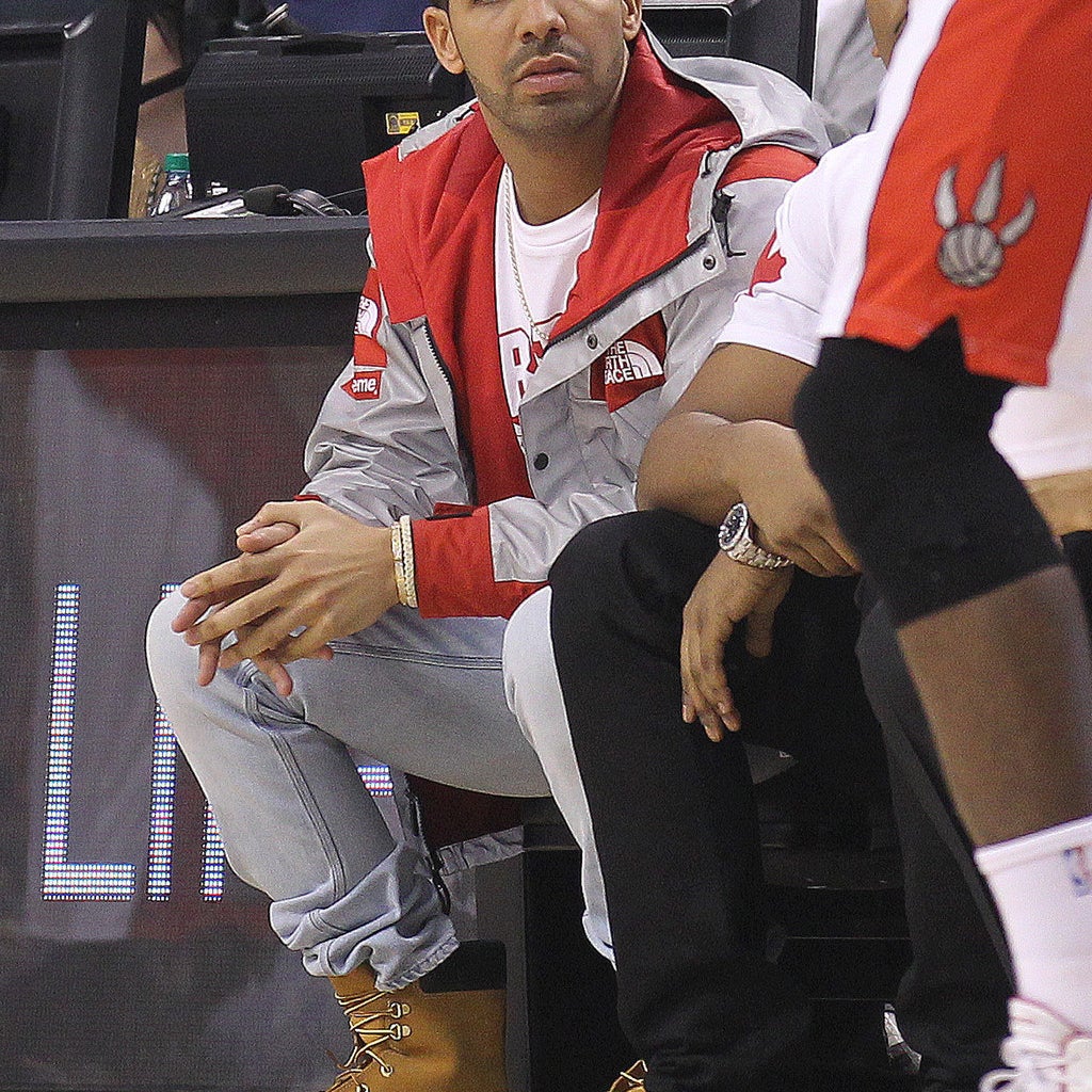 Drake at a Raptors game.