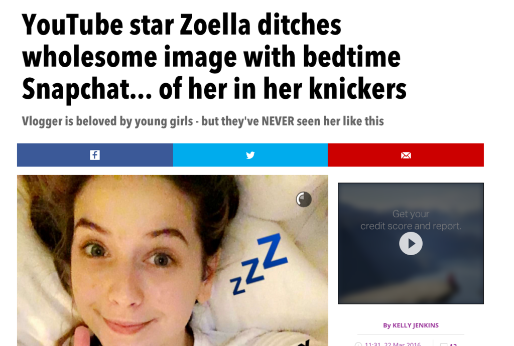 People Are Taking Selfies In Their Underwear After Claiming The Sun Sexualised Zoella