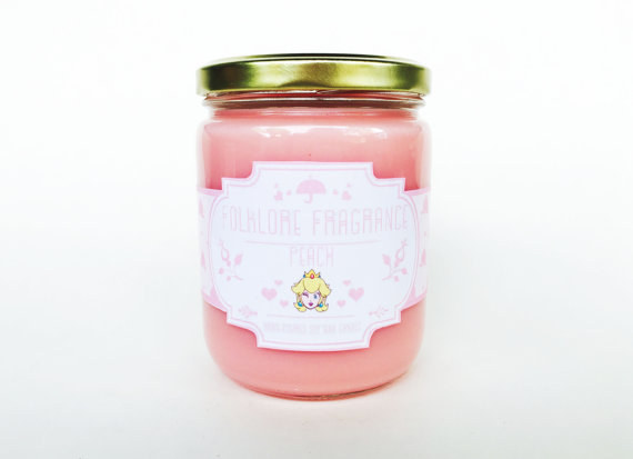 A scented candle inspired by Princess Peach