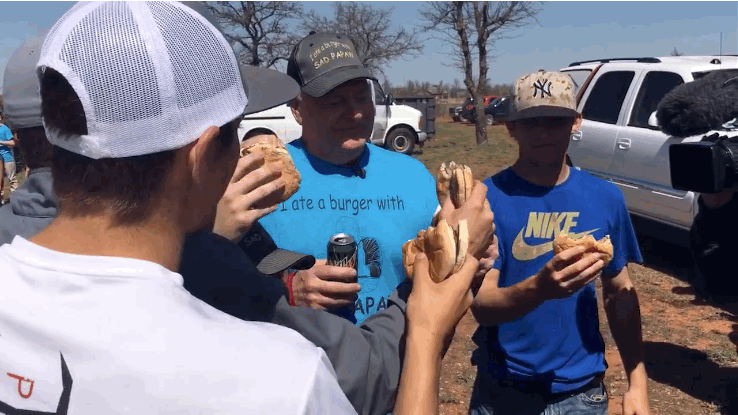 His daughter, Aclynn (not pictured), told BuzzFeed news that despite the craziness involved in planning and carrying out the BBQ, she’s never seen him happier. Papaw said he only expected about 400 or 500 people to show. More than 1,500 did.