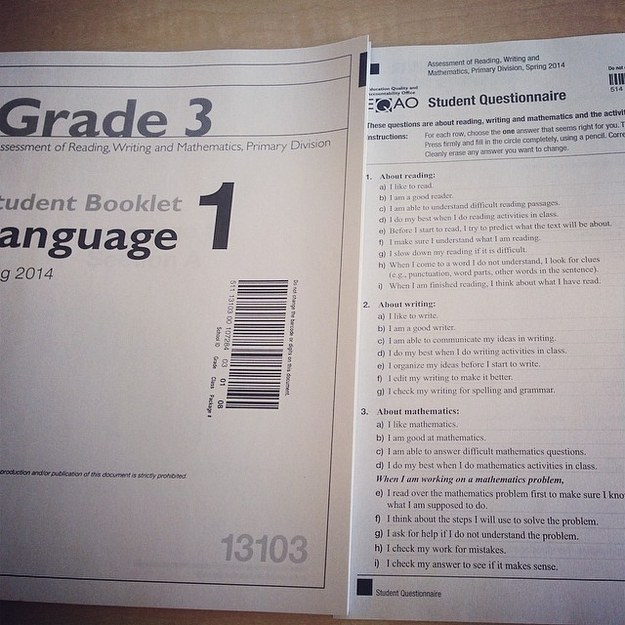 Stressing over EQAO in grades 3, 6, 9 and 10: