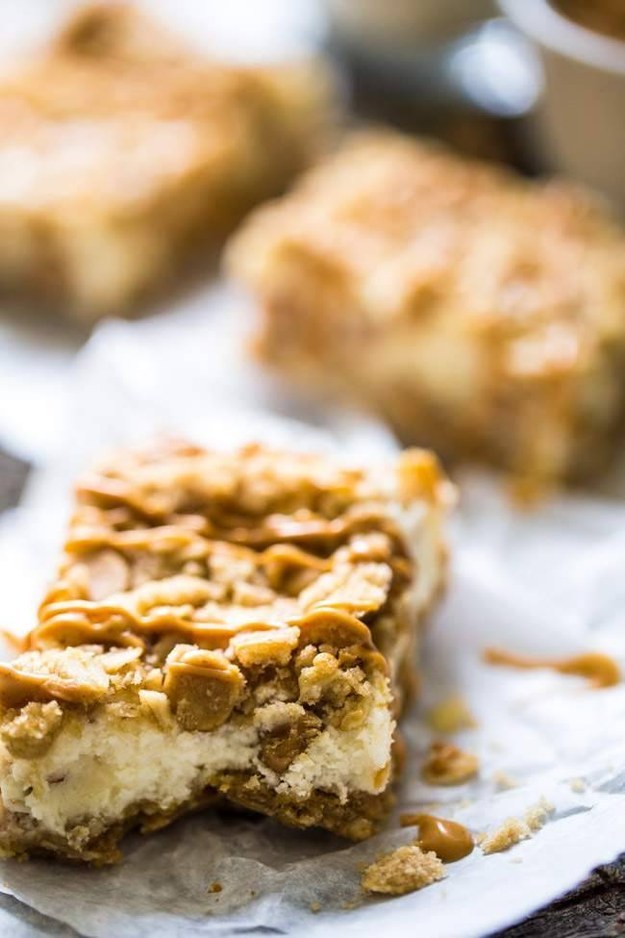 Oatmeal Crumble Peanut Butter Cheesecake Squares