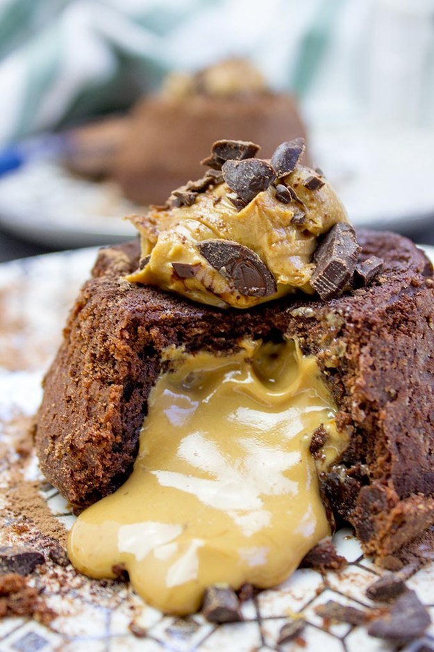 Peanut Butter Chocolate Molten Lava Cakes