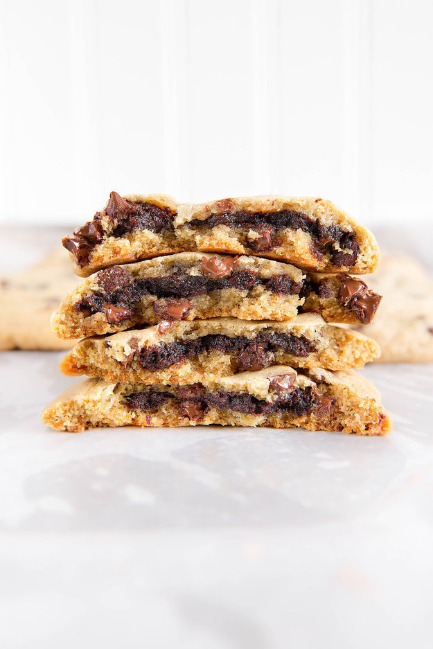 Brownie Stuffed Chocolate Chip Cookies