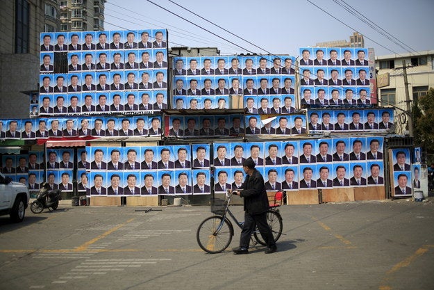 So the landlord hoped that with this many Xis Jinping lined up, there's no way the house could be demolished.