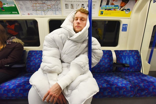 Thanks to Daylight Savings, we lost an hour of sleep (rude), so Jurys Inn Hotel Group decided to make a suit out of a comforter so you can easily nap on the go.