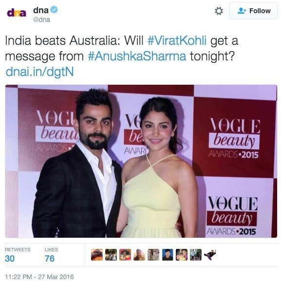 Ever since Virat Kohli and Anushka Sharma started dating in 2014, the Indian media has tried to find ways to link their relationship to his on-field performances.