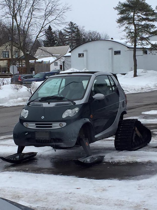 This Genius Put Tracks And Skis On A Smart Car And Now It's A Snowmobile BuzzFeed News