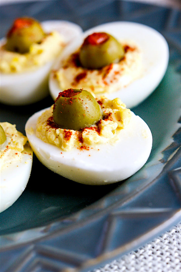 Creamy Olive Pimento Deviled Eggs