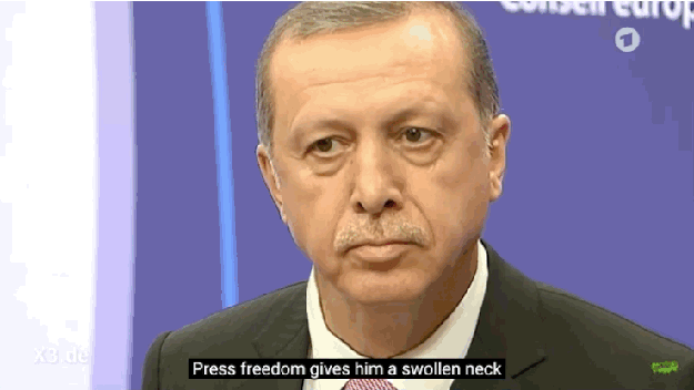 In the course of two minutes, "Erdowie, Erdowoe, Erdogan" manages to mock Erdogan's brand new giant honking palace, how much he wants to rebuild the Ottoman Empire, and his love of scarves alongside his trampling on human rights.